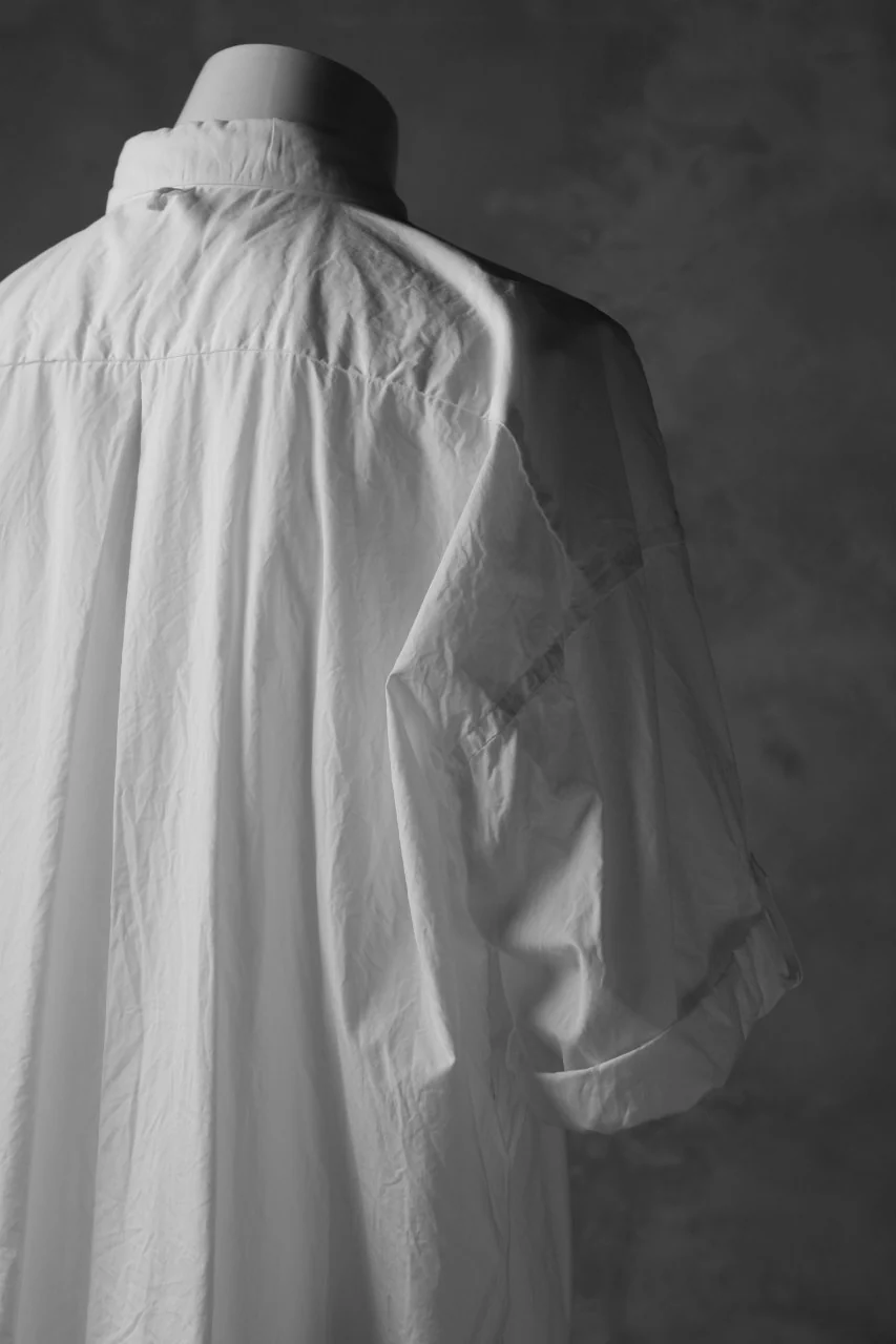 KLASICA LOOSE HALF SLEEVE SHIRT / BROAD CLOTH (GARMENT WASHED) (WHITE) - Image 14