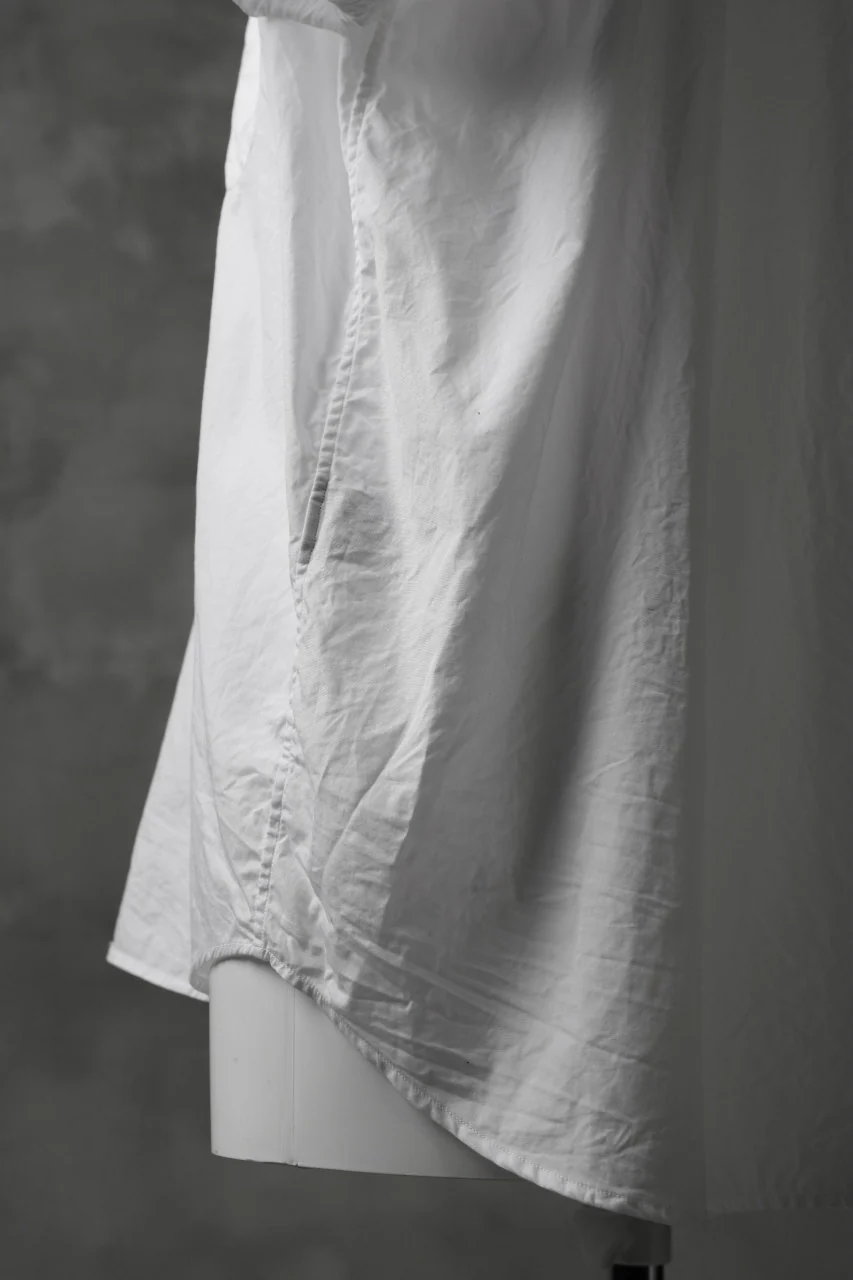 KLASICA LOOSE HALF SLEEVE SHIRT / BROAD CLOTH (GARMENT WASHED) (WHITE) - Image 16