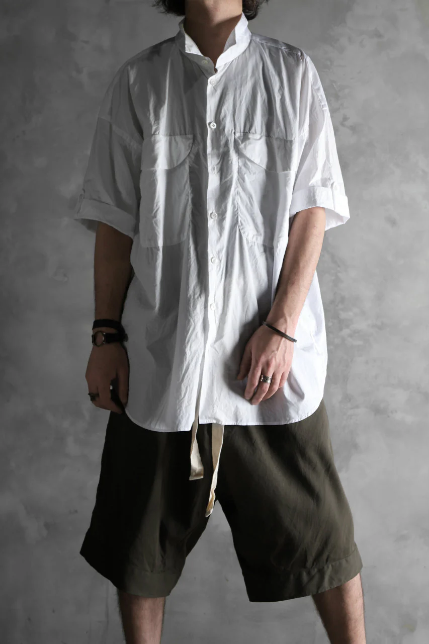KLASICA LOOSE HALF SLEEVE SHIRT / BROAD CLOTH (GARMENT WASHED) (WHITE) - Image 20
