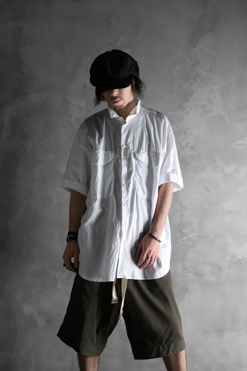 KLASICA LOOSE HALF SLEEVE SHIRT / BROAD CLOTH (GARMENT WASHED) (WHITE) - Image 21