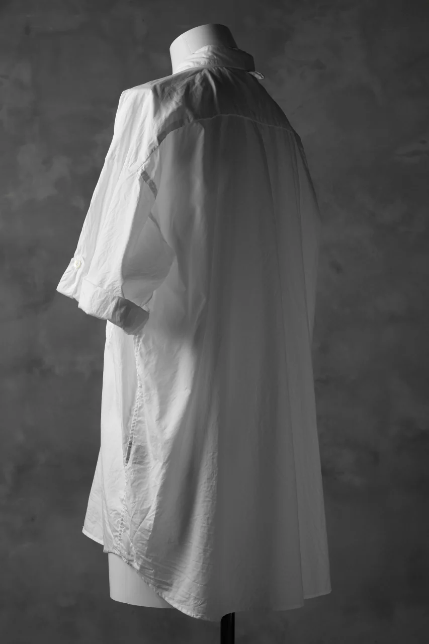 KLASICA LOOSE HALF SLEEVE SHIRT / BROAD CLOTH (GARMENT WASHED) (WHITE) - Image 6