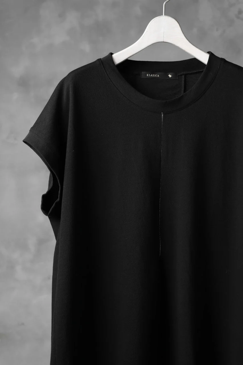 KLASICA LUNG CAP SLEEVE LONG  CUT & SEWN / DRY TWILL JERSEY (BLACK) - Image 4