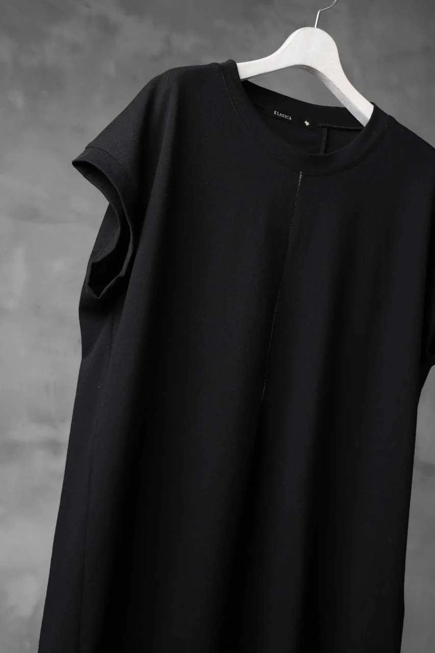 KLASICA LUNG CAP SLEEVE LONG  CUT & SEWN / DRY TWILL JERSEY (BLACK) - Image 5