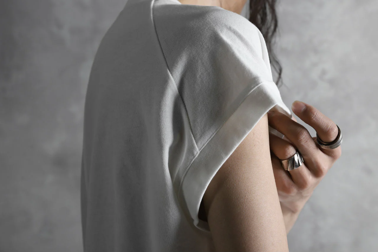 KLASICA LUNG CAP SLEEVE LONG  CUT & SEWN / DRY TWILL JERSEY (WHITE) - Image 16