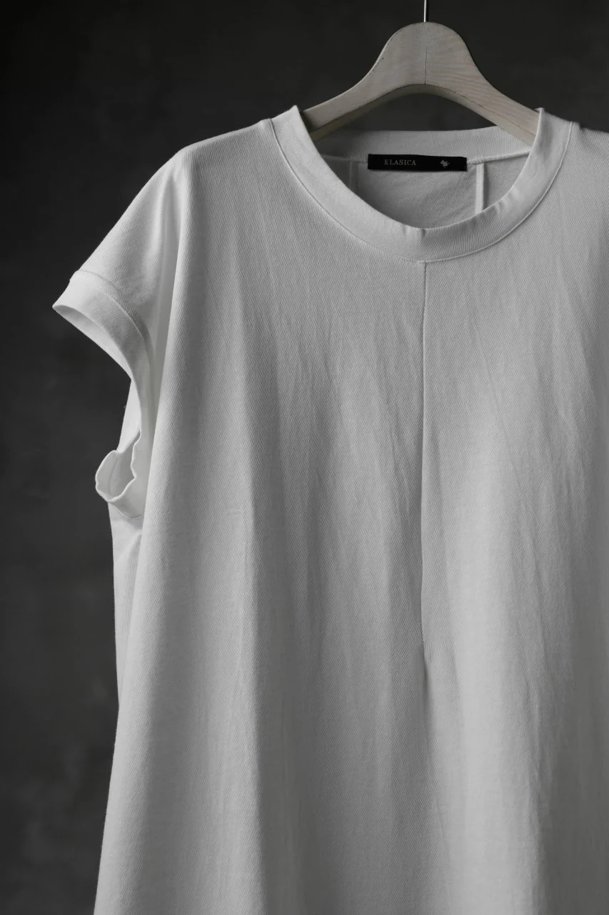 KLASICA LUNG CAP SLEEVE LONG  CUT & SEWN / DRY TWILL JERSEY (WHITE) - Image 4
