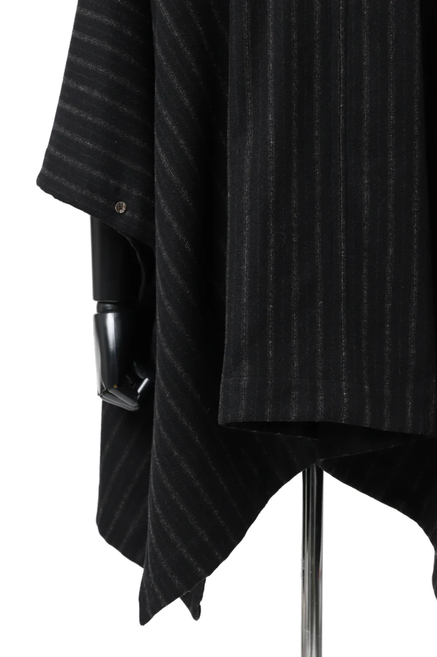 KLASICA MARGOT PONCHO COAT / WOOL FLANNEL (VINTAGE STRIPE) - Image 29