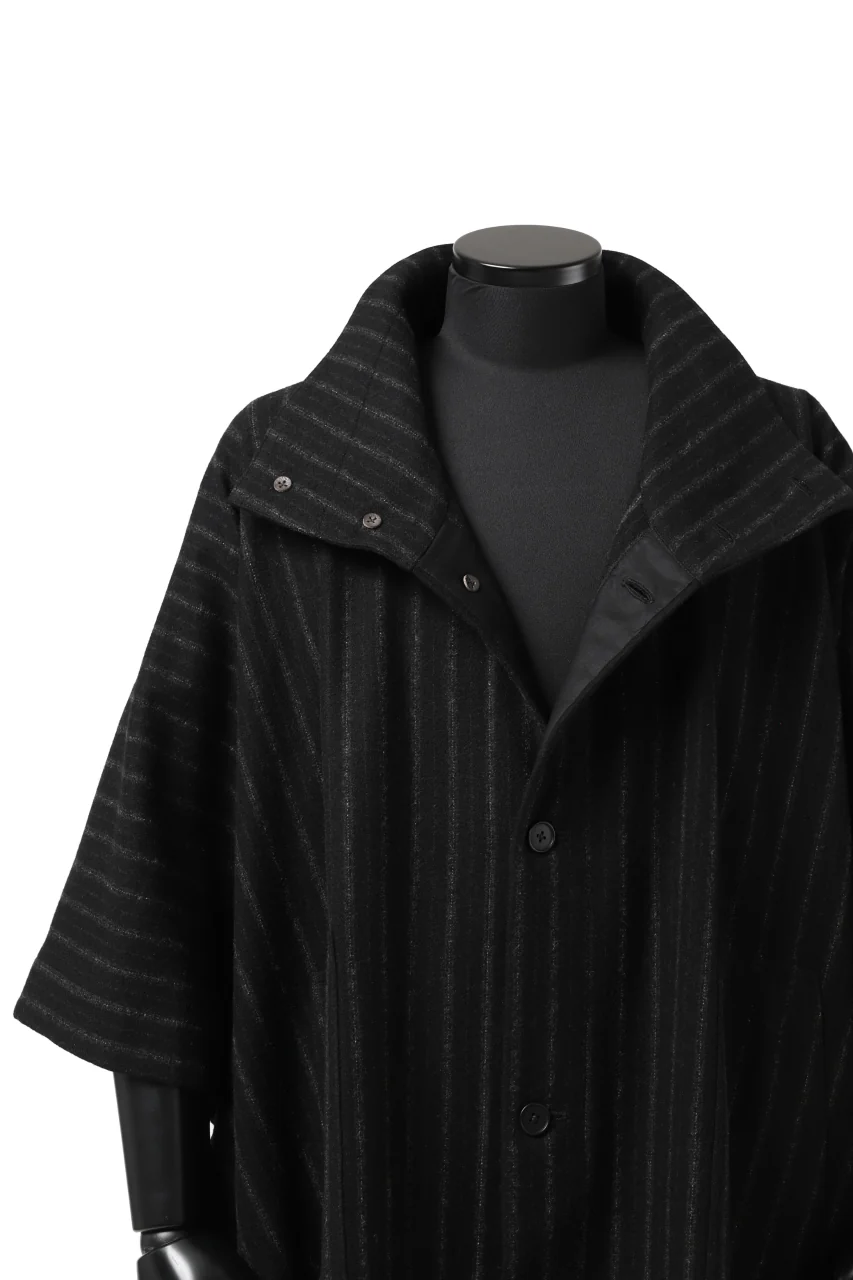 KLASICA MARGOT PONCHO COAT / WOOL FLANNEL (VINTAGE STRIPE) - Image 38