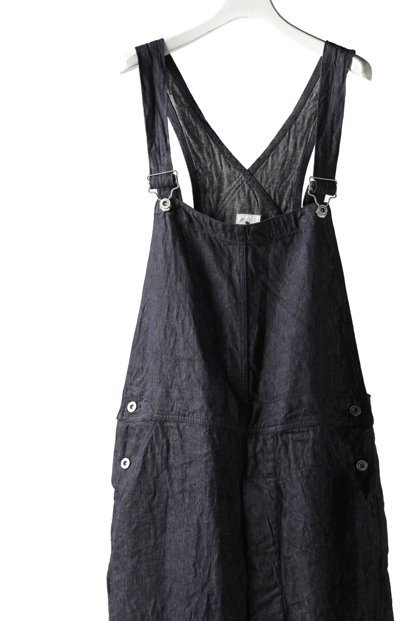 KLASICA MB OVERALL / DEEP DYED LINEN DENIM (NAVY) - Image 12