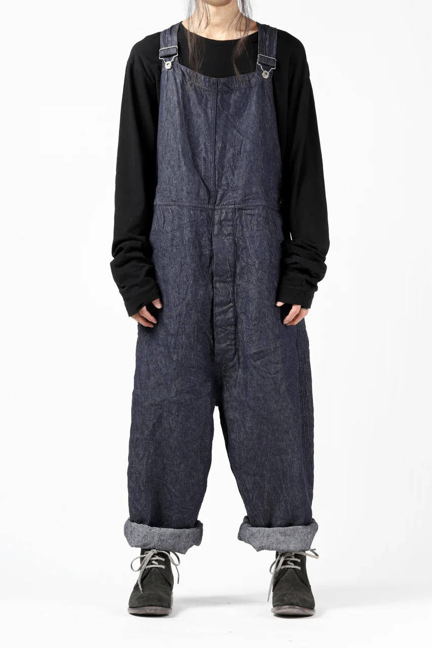 KLASICA MB OVERALL / DEEP DYED LINEN DENIM (NAVY) - Image 3
