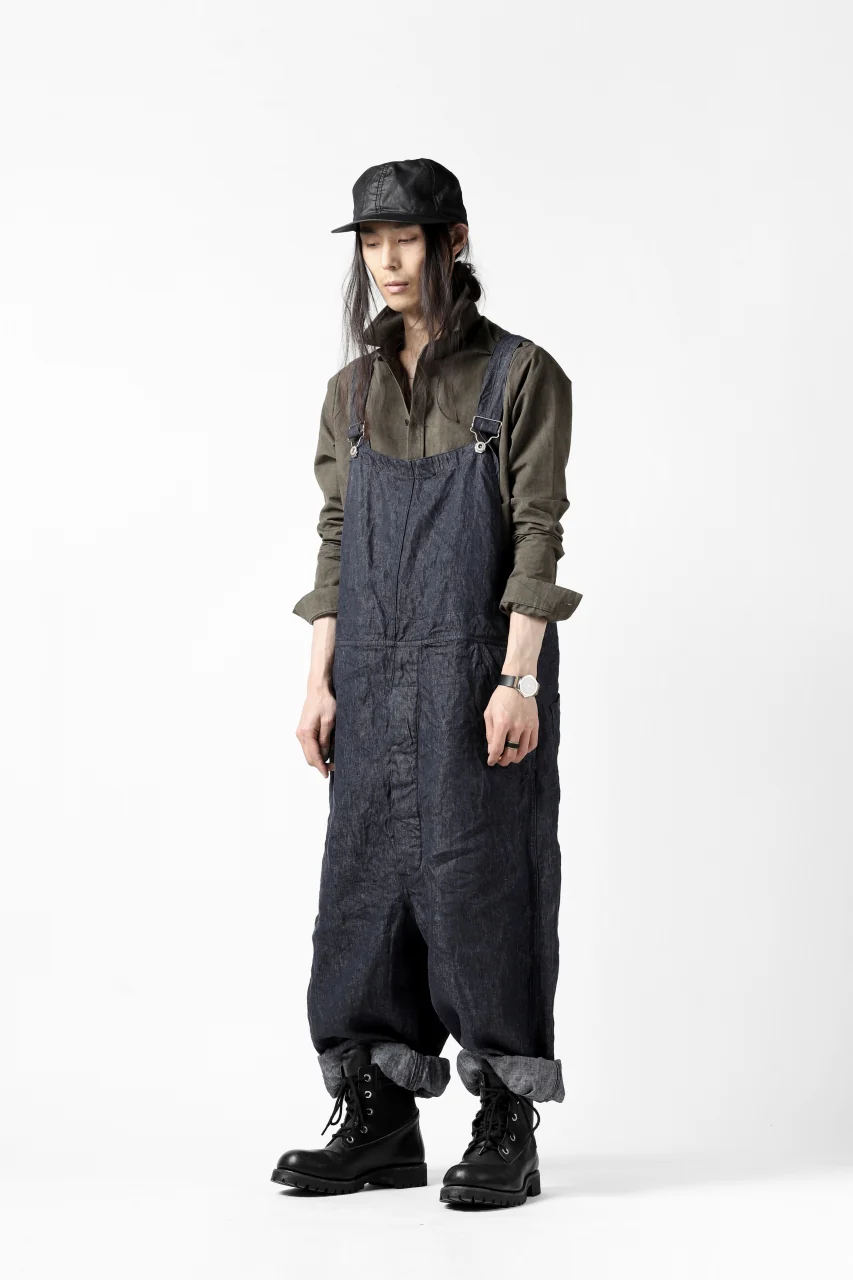 KLASICA MB OVERALL / DEEP DYED LINEN DENIM (NAVY) - Image 6