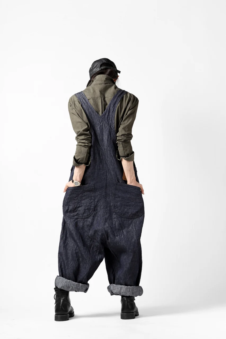 KLASICA MB OVERALL / DEEP DYED LINEN DENIM (NAVY) - Image 8