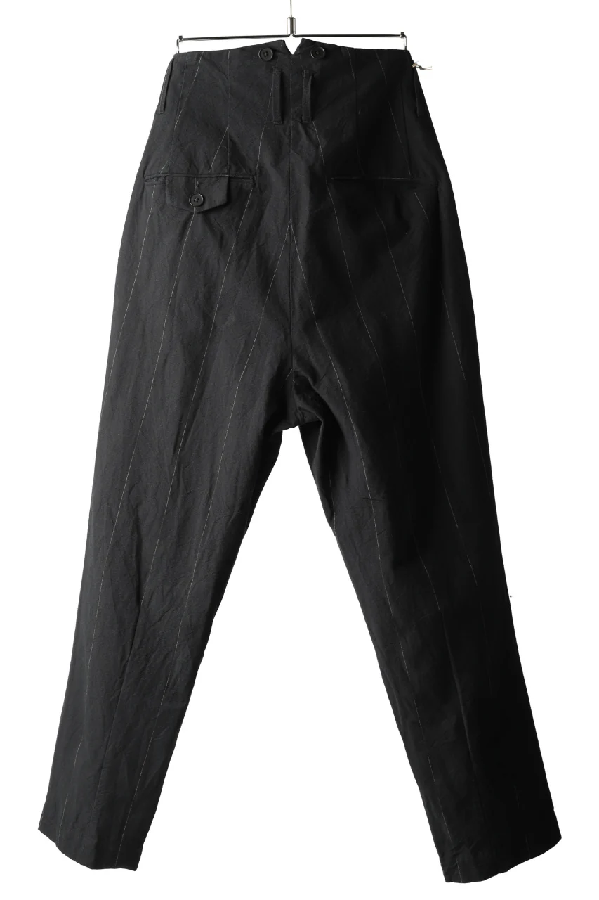 KLASICA MORROW-OCN TAPERED TROUSERS / IKAT DYED STRIPE COTTON (CARBON) - Image 10