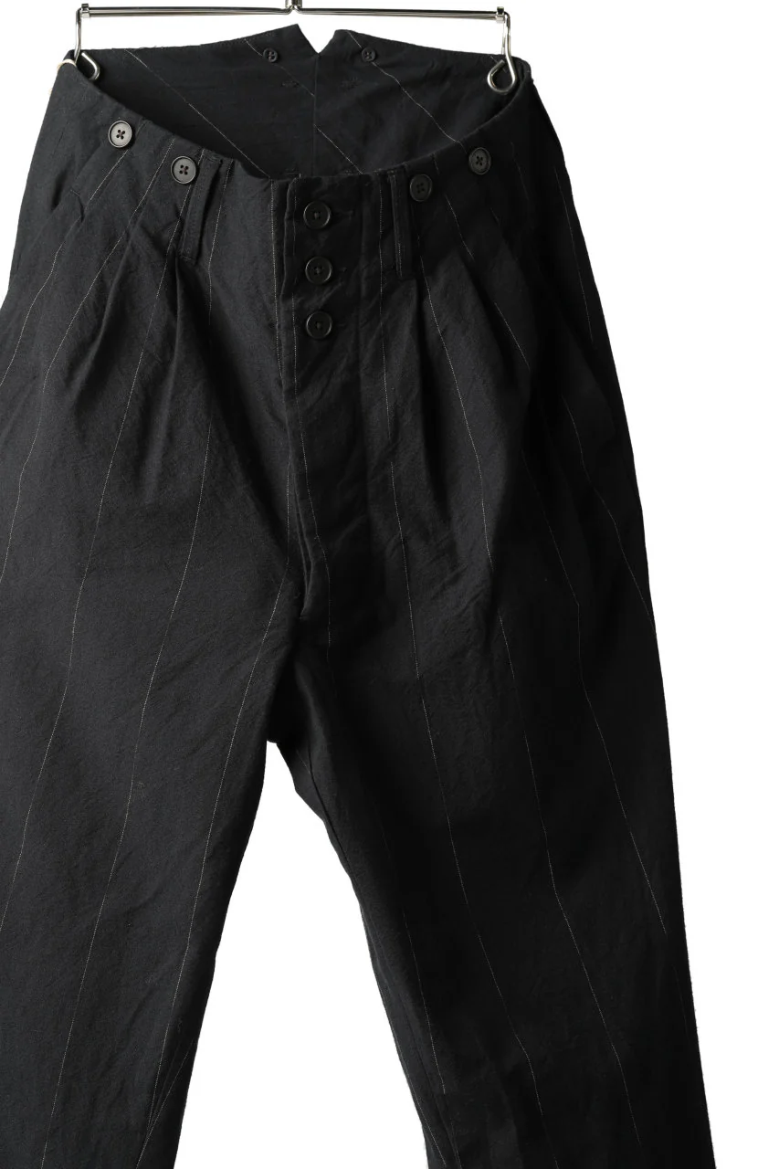 KLASICA MORROW-OCN TAPERED TROUSERS / IKAT DYED STRIPE COTTON (CARBON) - Image 12
