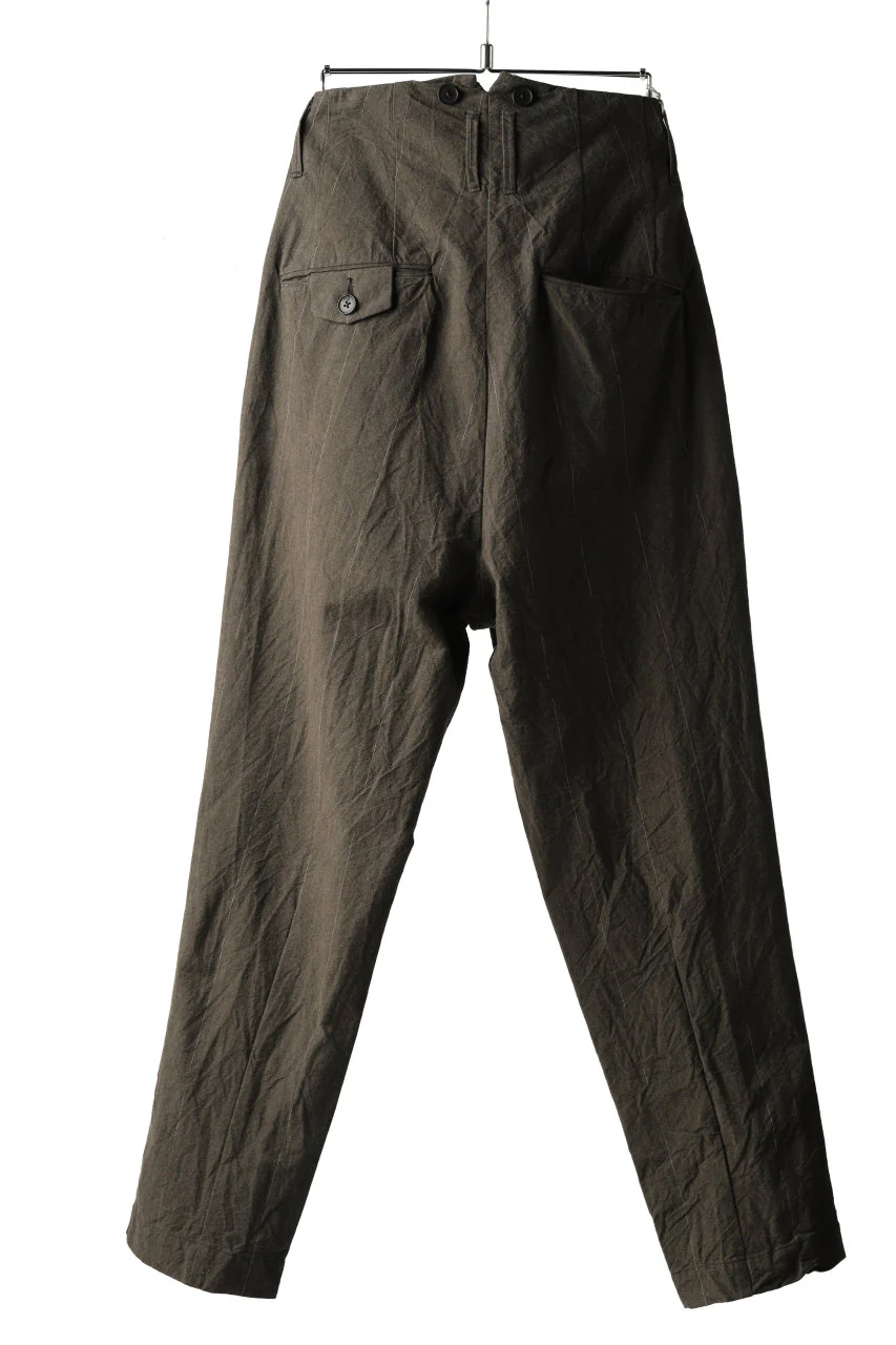 KLASICA MORROW-OCN TAPERED TROUSERS / IKAT DYED STRIPE COTTON (CINNAMON) - Image 12