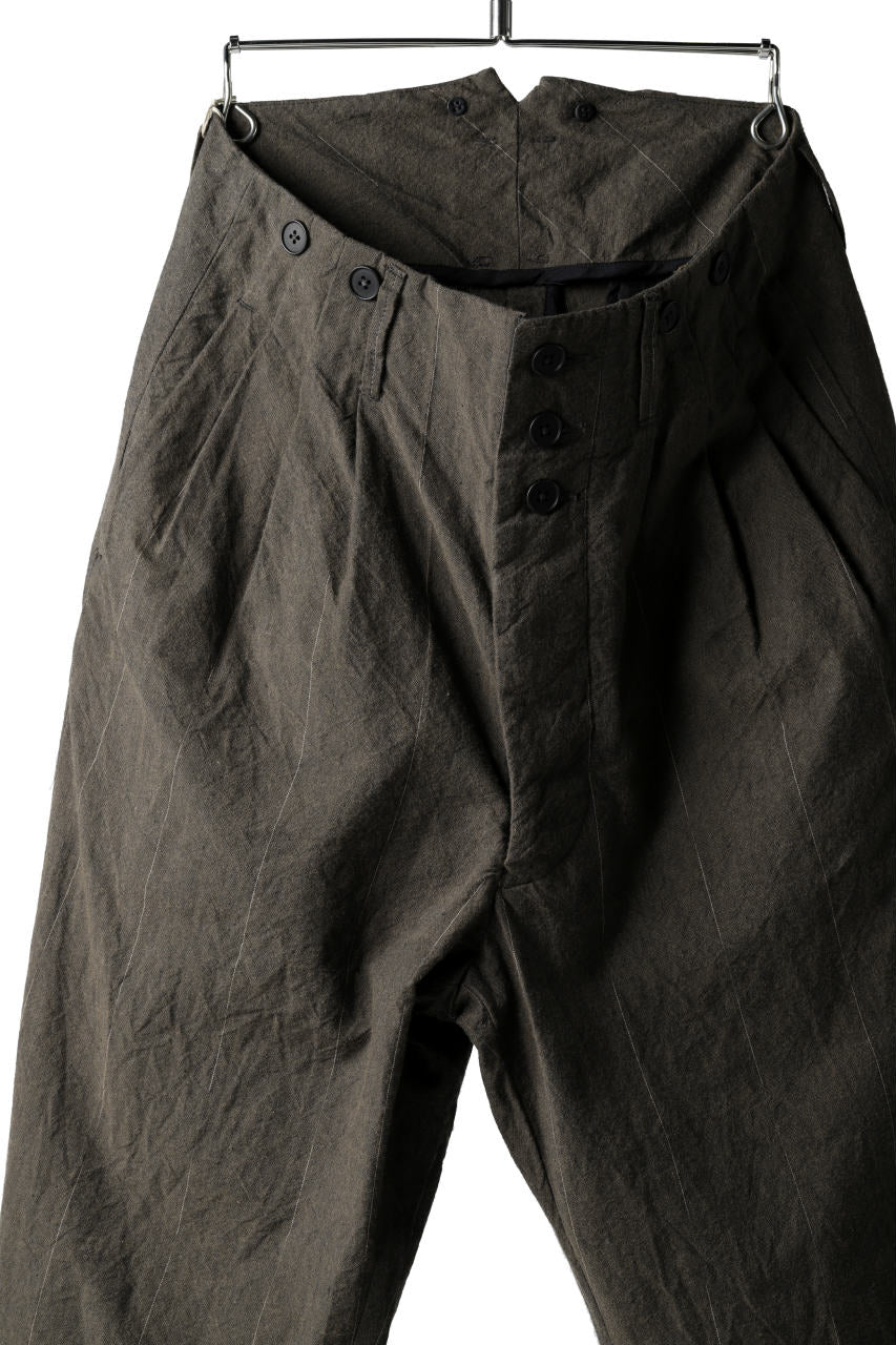 KLASICA MORROW-OCN TAPERED TROUSERS / IKAT DYED STRIPE COTTON (CINNAMON) - Image 13