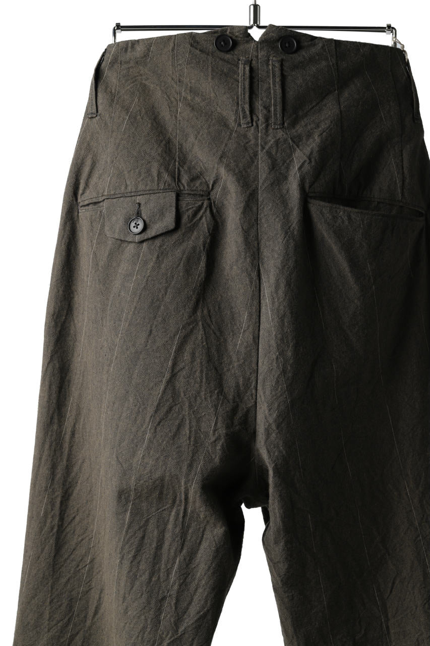 KLASICA MORROW-OCN TAPERED TROUSERS / IKAT DYED STRIPE COTTON (CINNAMON) - Image 20