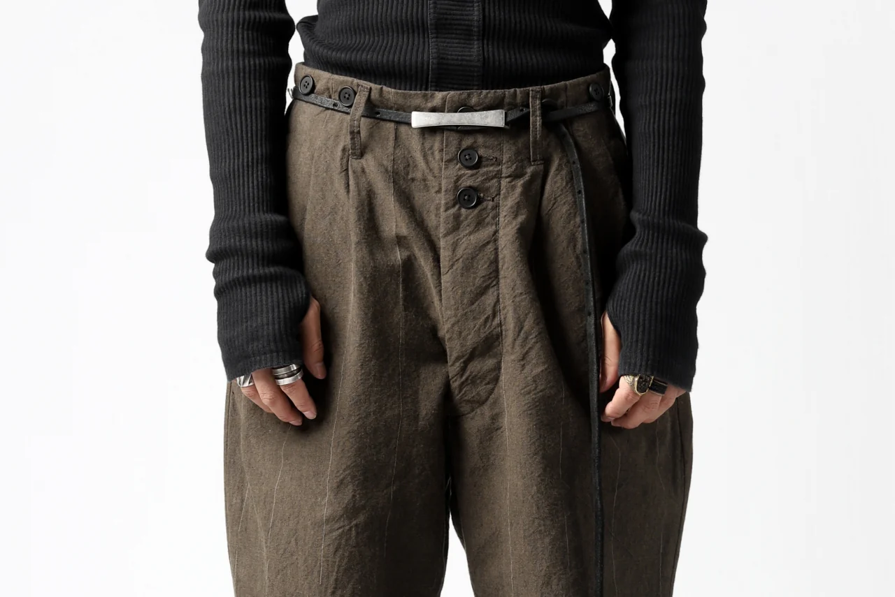 KLASICA MORROW-OCN TAPERED TROUSERS / IKAT DYED STRIPE COTTON (CINNAMON) - Image 22