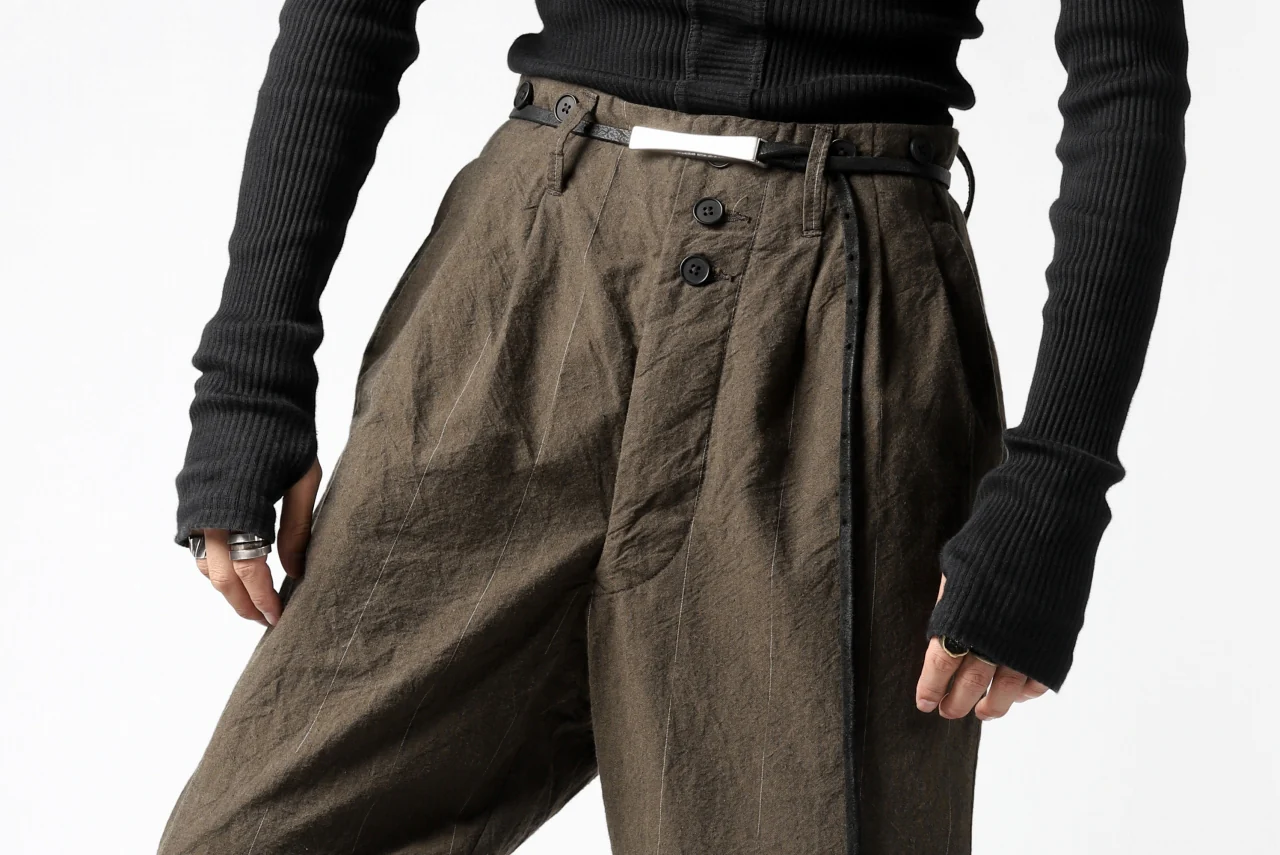 KLASICA MORROW-OCN TAPERED TROUSERS / IKAT DYED STRIPE COTTON (CINNAMON) - Image 23