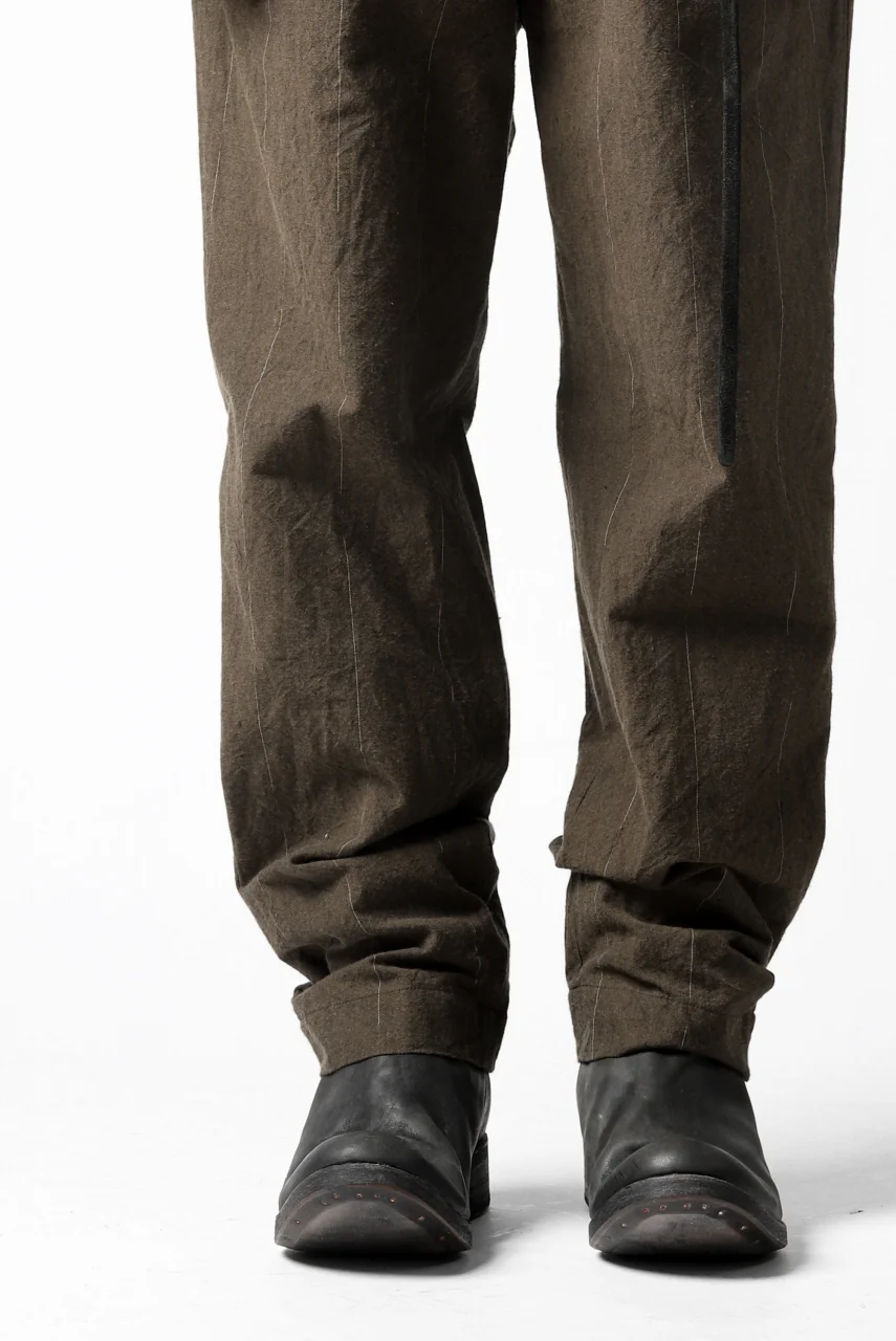 KLASICA MORROW-OCN TAPERED TROUSERS / IKAT DYED STRIPE COTTON (CINNAMON) - Image 9