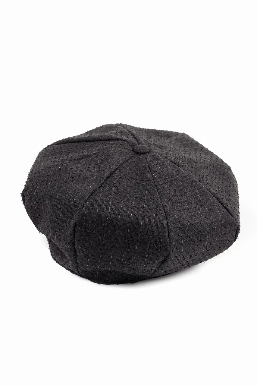 KLASICA OVER SIZED CLASSIC 8 PEICES BERET / FORK NEEDLE PUNCH SUPER 100's PENCIL STRIPE (IRON BROWN STRIPES)