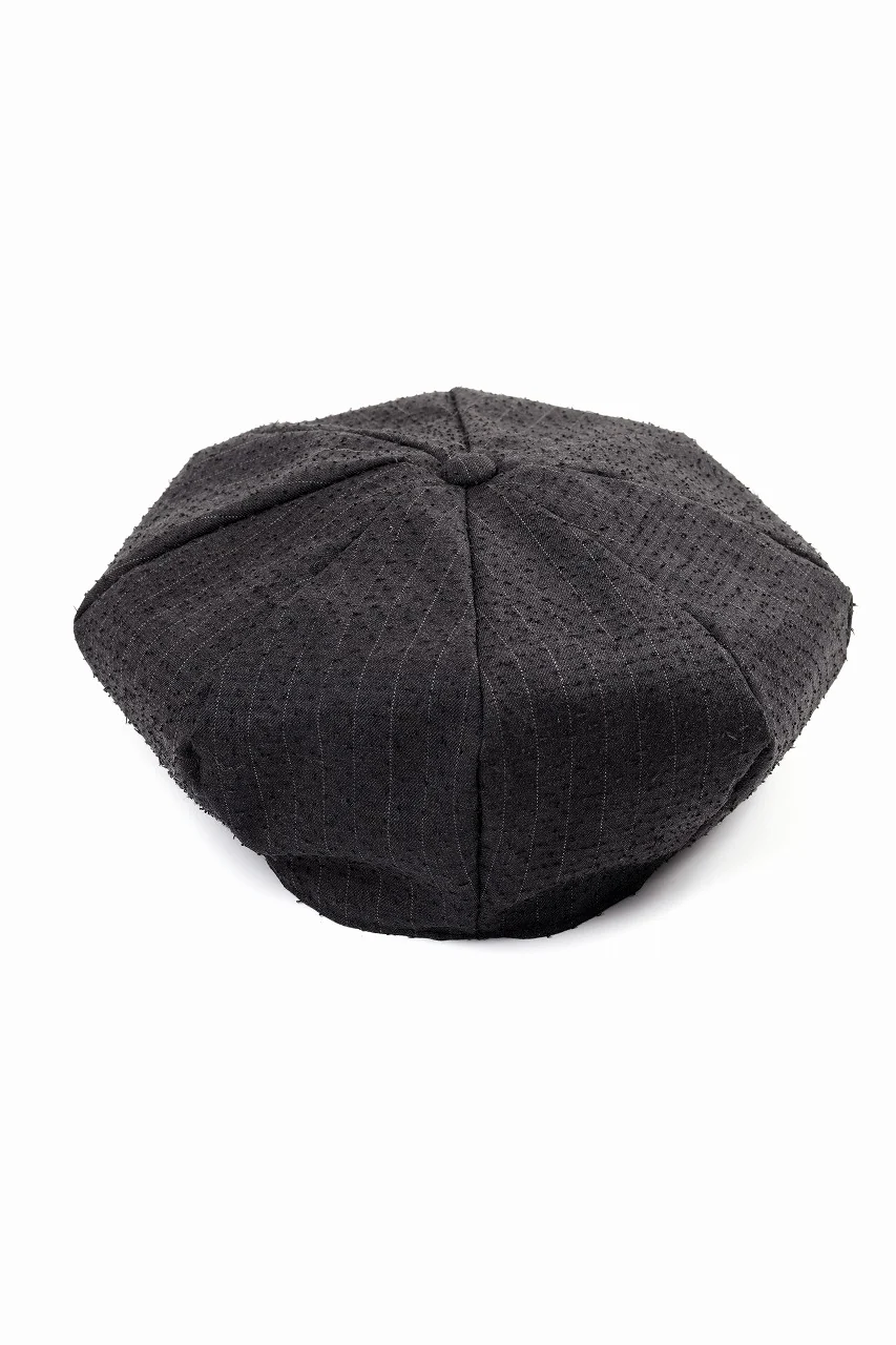 KLASICA OVER SIZED CLASSIC 8 PEICES BERET / FORK NEEDLE PUNCH SUPER 100's PENCIL STRIPE (IRON BROWN STRIPES) - Image 2