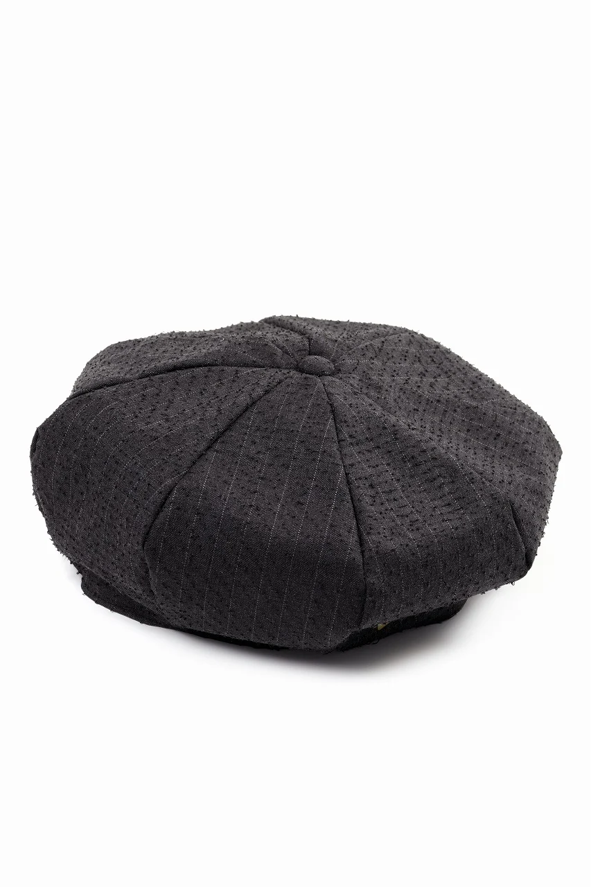 KLASICA OVER SIZED CLASSIC 8 PEICES BERET / FORK NEEDLE PUNCH SUPER 100's PENCIL STRIPE (IRON BROWN STRIPES) - Image 3