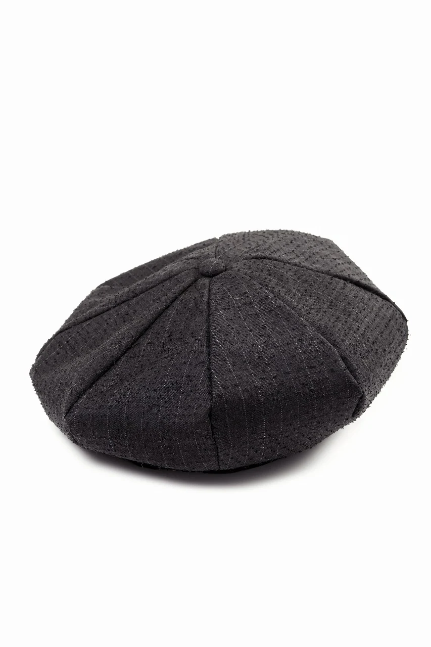 KLASICA OVER SIZED CLASSIC 8 PEICES BERET / FORK NEEDLE PUNCH SUPER 100's PENCIL STRIPE (IRON BROWN STRIPES) - Image 5