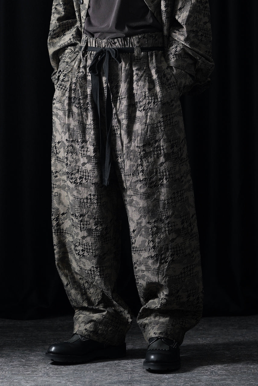 KLASICA "OVUM" EGG SHAPE EASY TROUSERS / BACK JACQUARD HOUND TOOTH CAMO (FOREST) - Image 10