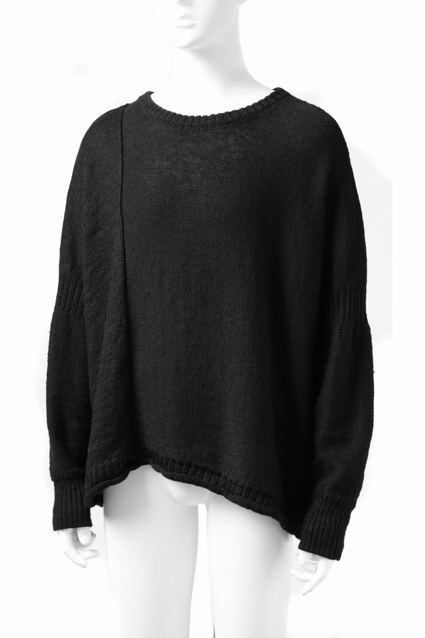 KLASICA PYKE LOOSE KNIT PULLOVER / LINEN ROVING 5G (BLACK) - Image 12