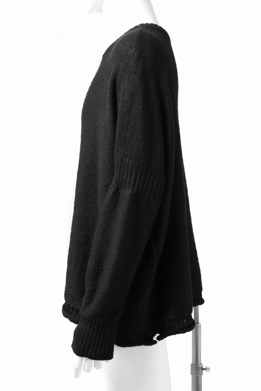 KLASICA PYKE LOOSE KNIT PULLOVER / LINEN ROVING 5G (BLACK) - Image 13