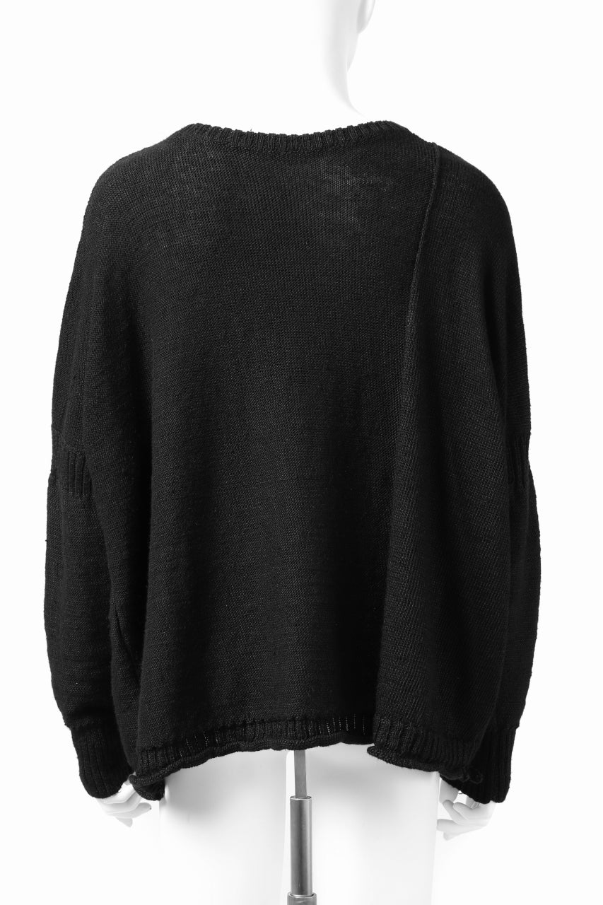 KLASICA PYKE LOOSE KNIT PULLOVER / LINEN ROVING 5G (BLACK) - Image 15