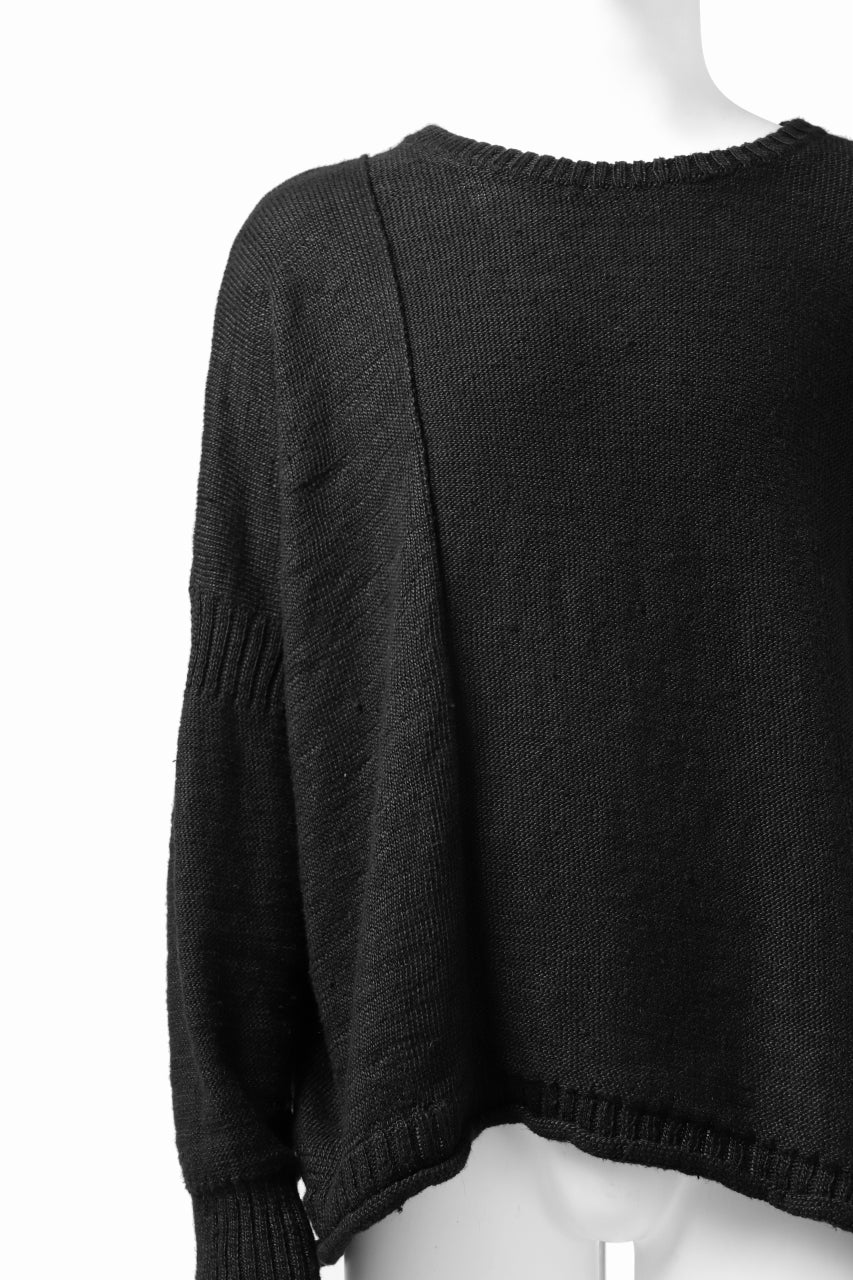 KLASICA PYKE LOOSE KNIT PULLOVER / LINEN ROVING 5G (BLACK) - Image 17