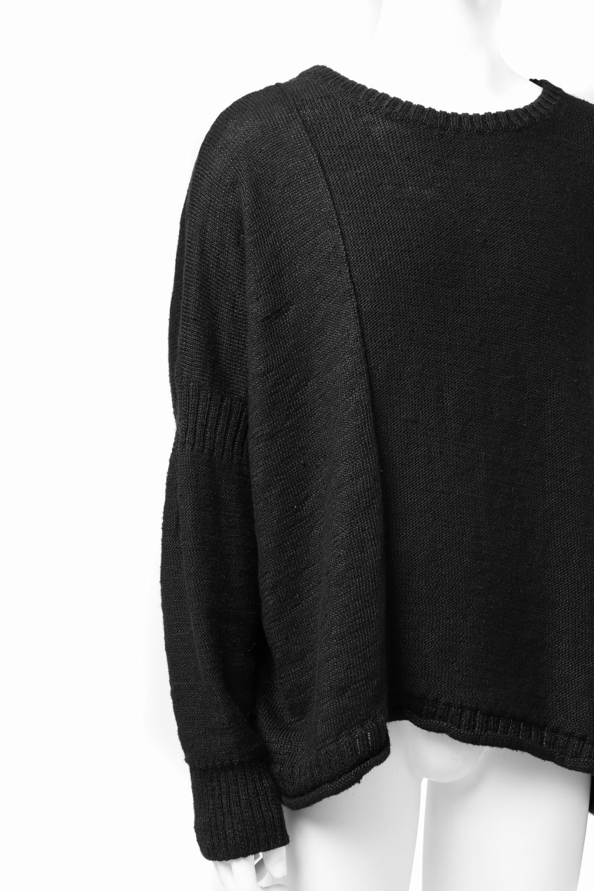 KLASICA PYKE LOOSE KNIT PULLOVER / LINEN ROVING 5G (BLACK) - Image 18