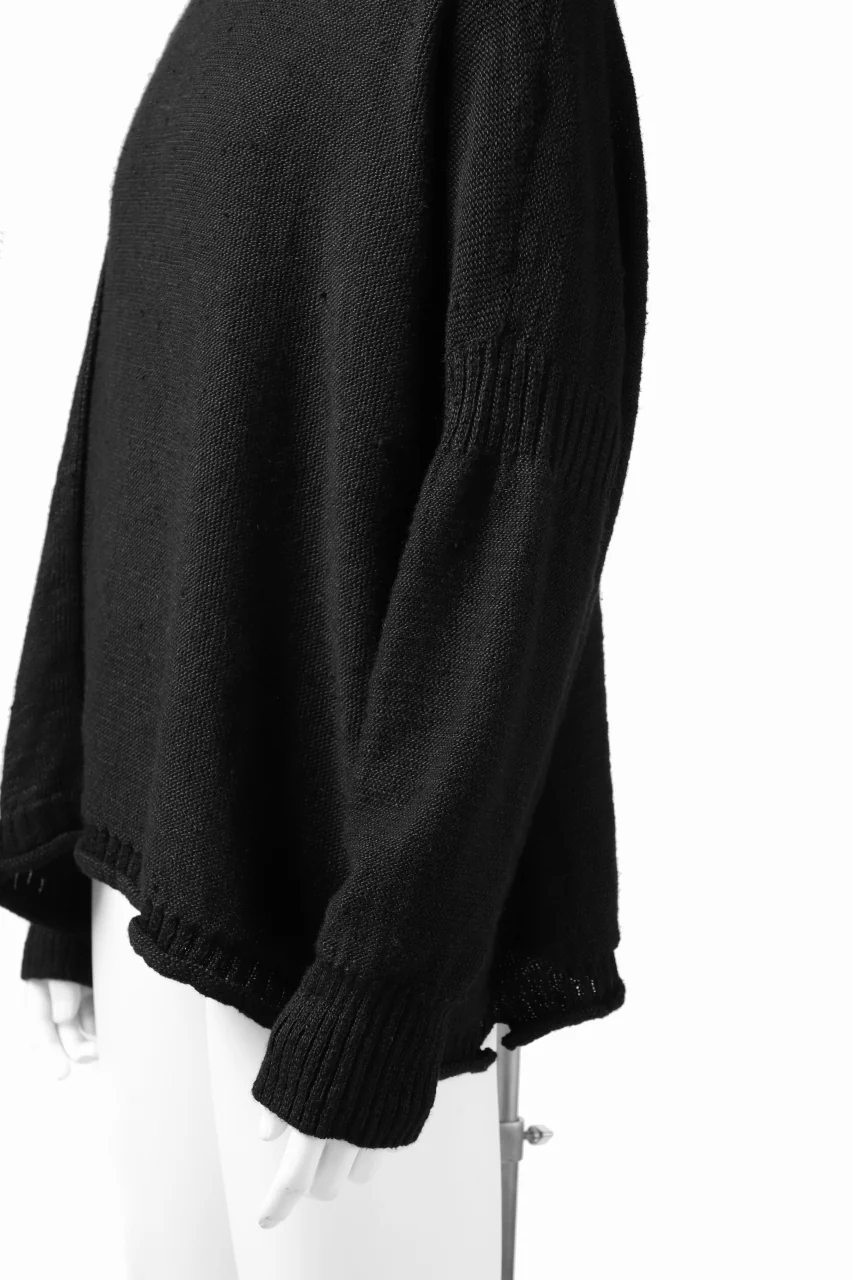 KLASICA PYKE LOOSE KNIT PULLOVER / LINEN ROVING 5G (BLACK) - Image 20