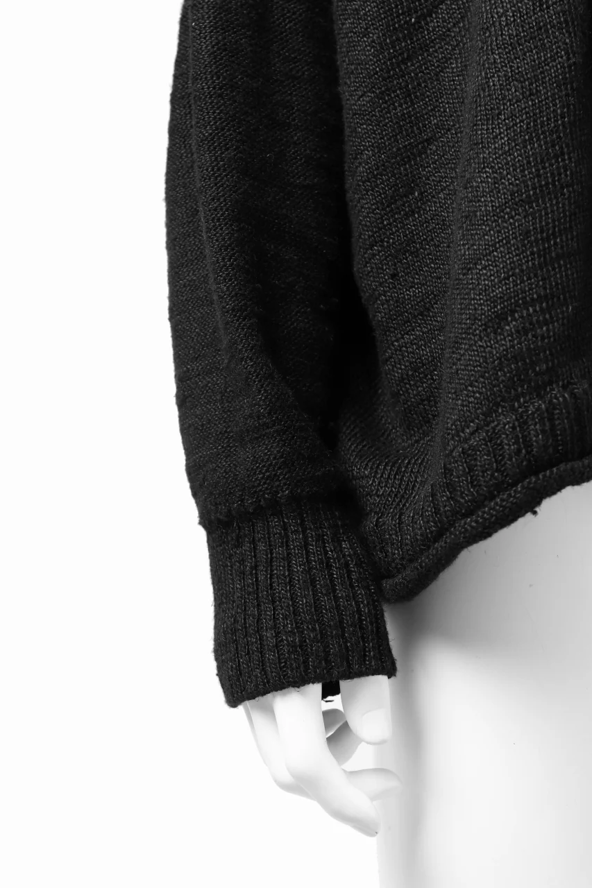 KLASICA PYKE LOOSE KNIT PULLOVER / LINEN ROVING 5G (BLACK) - Image 21