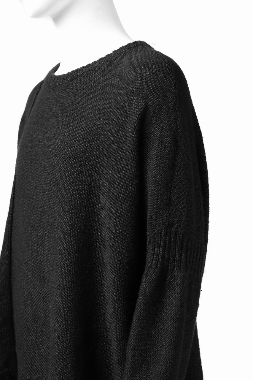 KLASICA PYKE LOOSE KNIT PULLOVER / LINEN ROVING 5G (BLACK) - Image 22