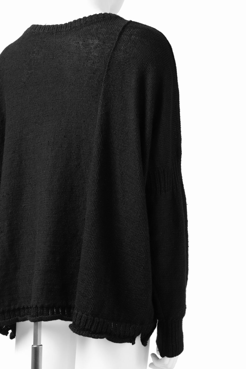 KLASICA PYKE LOOSE KNIT PULLOVER / LINEN ROVING 5G (BLACK) - Image 25