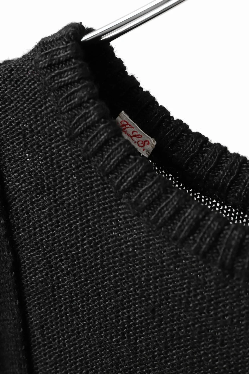 KLASICA PYKE LOOSE KNIT PULLOVER / LINEN ROVING 5G (BLACK) - Image 26