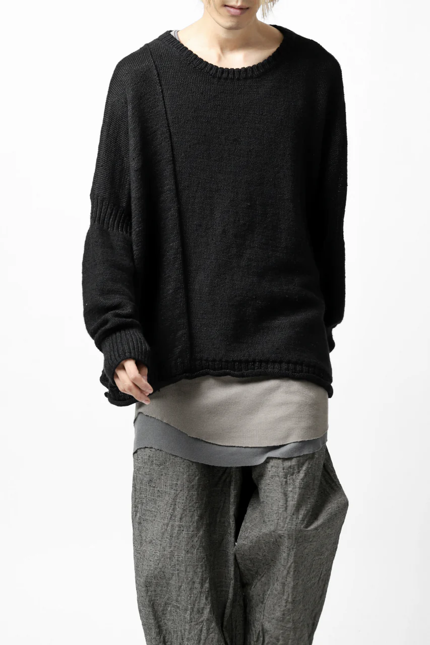 KLASICA PYKE LOOSE KNIT PULLOVER / LINEN ROVING 5G (BLACK) - Image 29