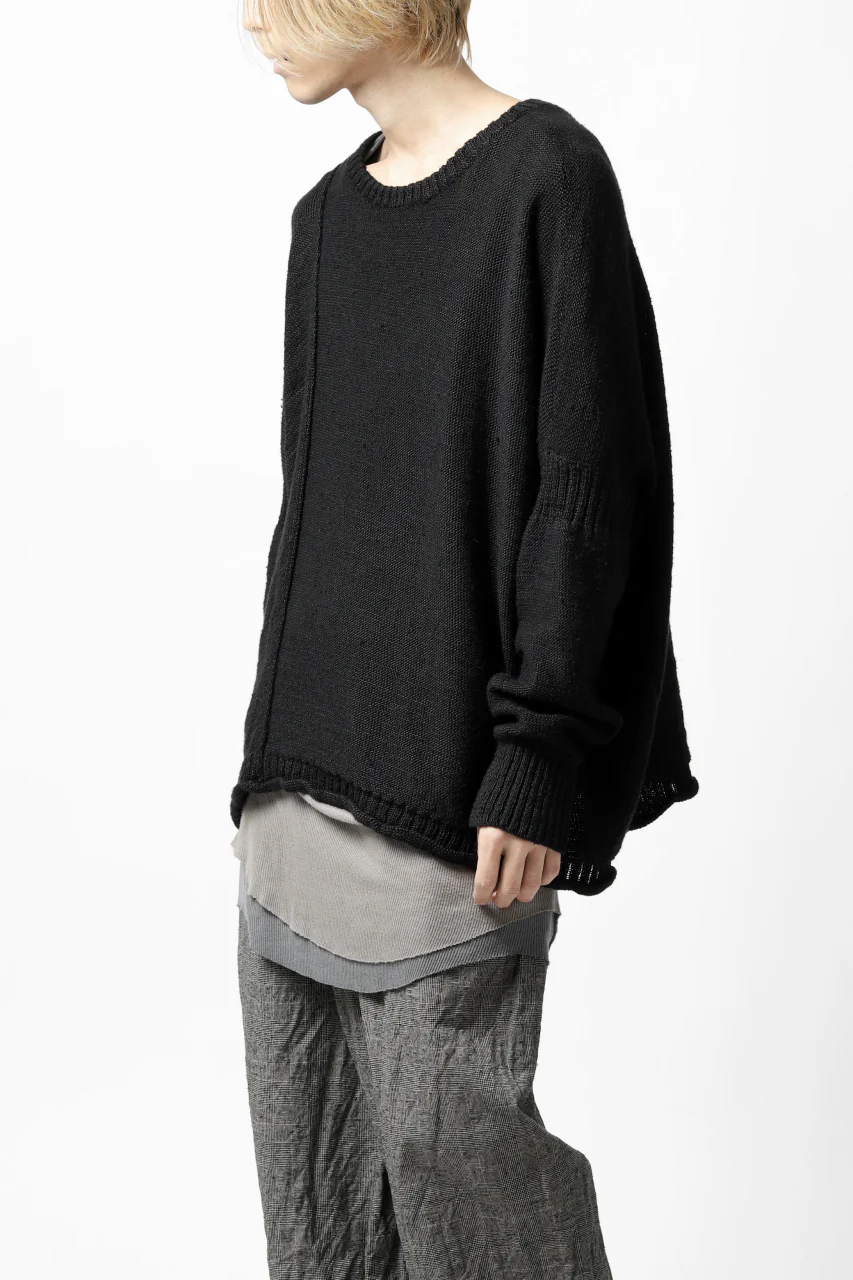 KLASICA PYKE LOOSE KNIT PULLOVER / LINEN ROVING 5G (BLACK) - Image 30