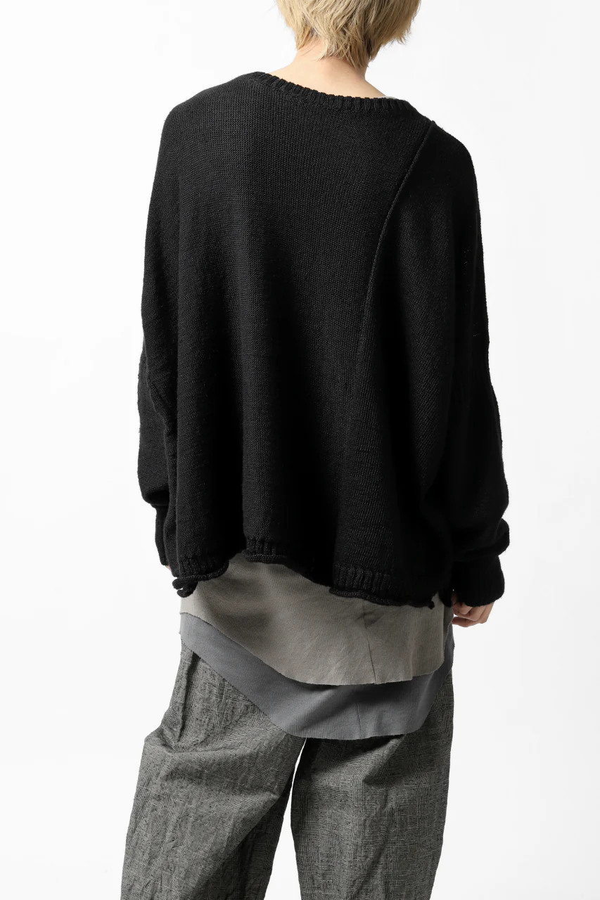 KLASICA PYKE LOOSE KNIT PULLOVER / LINEN ROVING 5G (BLACK) - Image 33