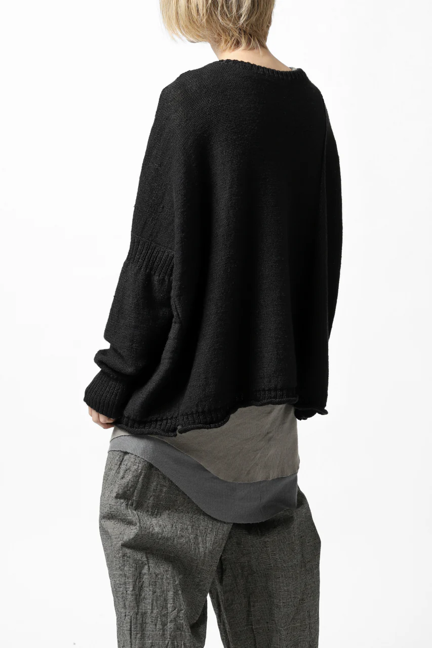 KLASICA PYKE LOOSE KNIT PULLOVER / LINEN ROVING 5G (BLACK) - Image 36