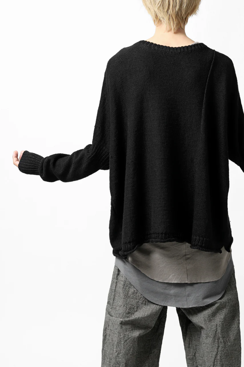 KLASICA PYKE LOOSE KNIT PULLOVER / LINEN ROVING 5G (BLACK) - Image 37