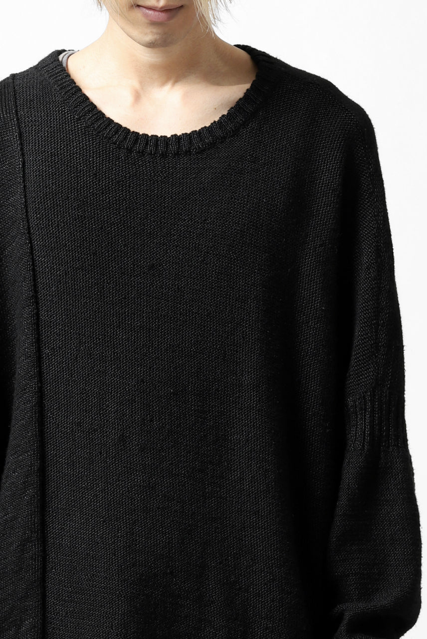 KLASICA PYKE LOOSE KNIT PULLOVER / LINEN ROVING 5G (BLACK) - Image 39