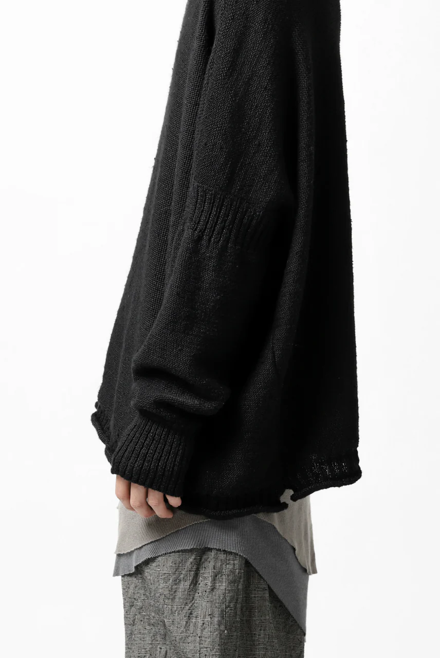 KLASICA PYKE LOOSE KNIT PULLOVER / LINEN ROVING 5G (BLACK) - Image 40