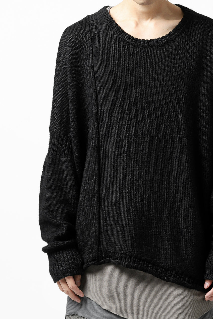 KLASICA PYKE LOOSE KNIT PULLOVER / LINEN ROVING 5G (BLACK) - Image 41