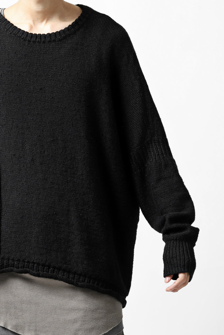 KLASICA PYKE LOOSE KNIT PULLOVER / LINEN ROVING 5G (BLACK) - Image 42