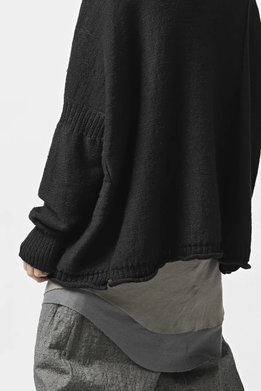 KLASICA PYKE LOOSE KNIT PULLOVER / LINEN ROVING 5G (BLACK) - Image 43