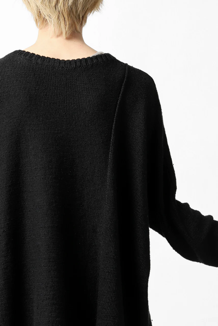 KLASICA PYKE LOOSE KNIT PULLOVER / LINEN ROVING 5G (BLACK) - Image 44