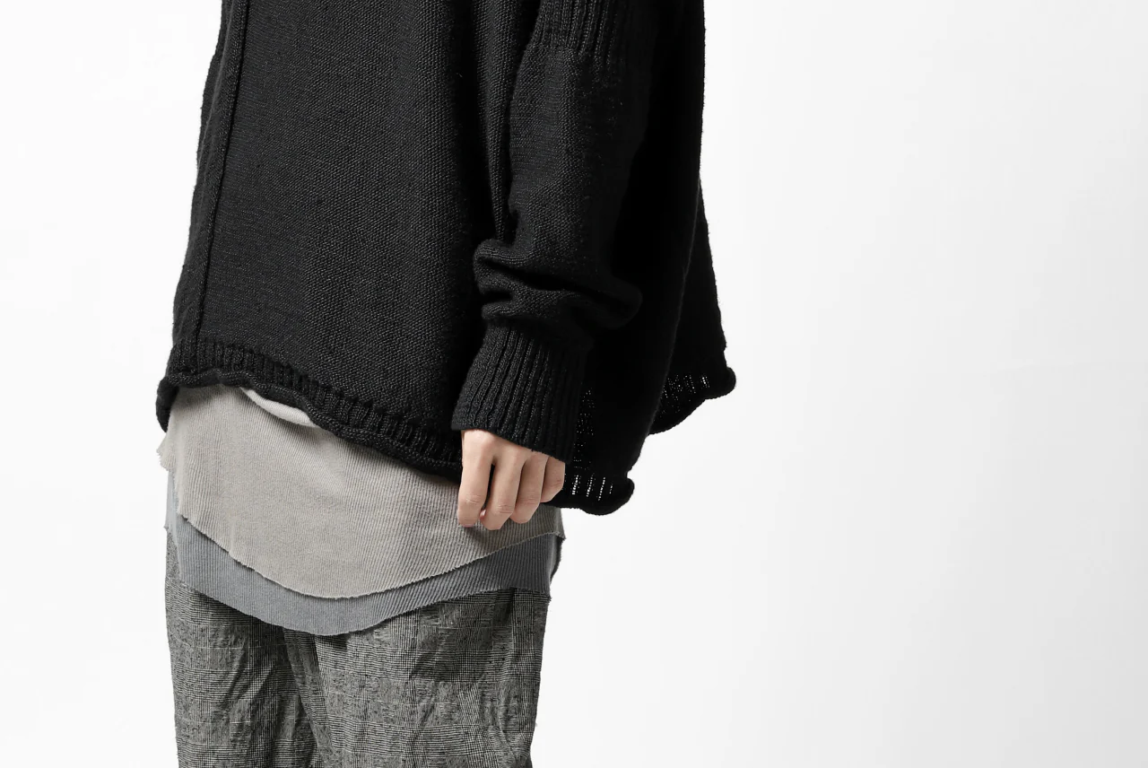 KLASICA PYKE LOOSE KNIT PULLOVER / LINEN ROVING 5G (BLACK) - Image 46